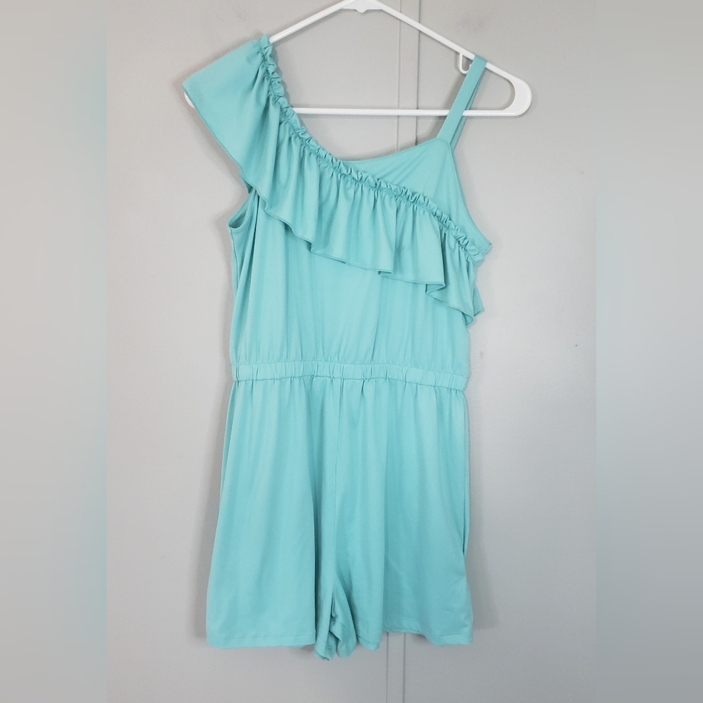 Girl's BCBG Aruba Blue Sleeveless Romper